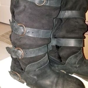 All Saints Italus shearling tall  boots